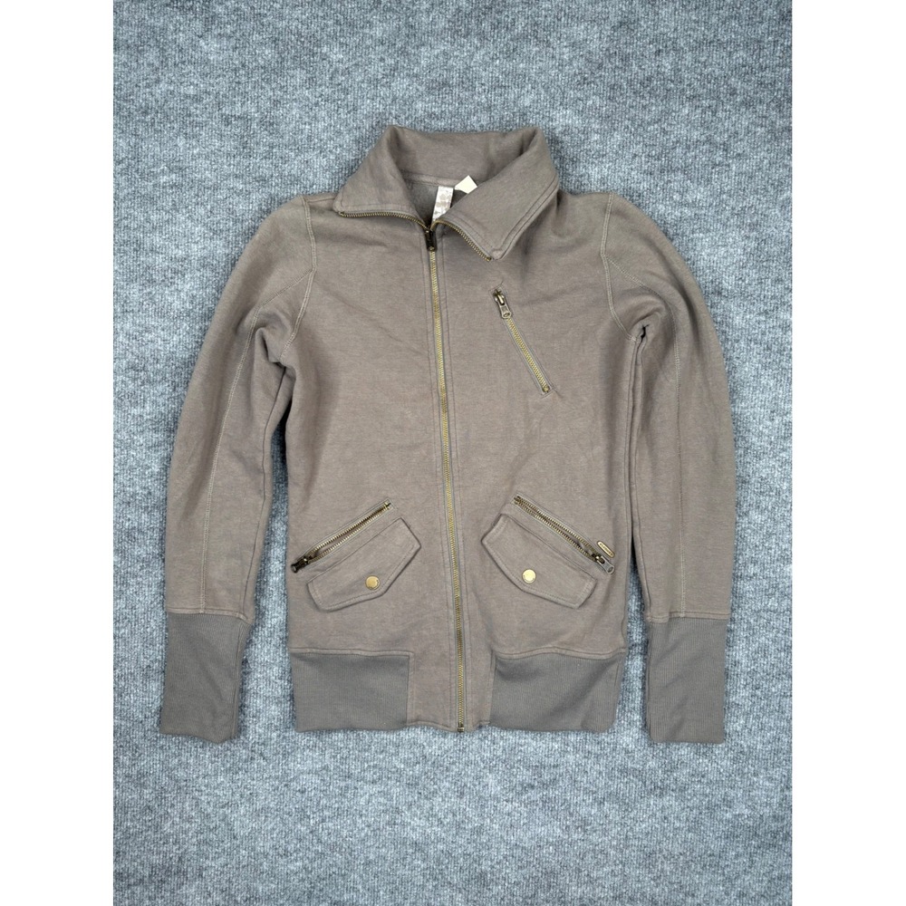 Element Womens Full Zip Sweatshirt Small Taupe Brown Funnel Neck Utility Jacket